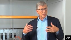 Bill Gates speaks during a visit to the Institut Pasteur in Dakar, Senegal, on Oct. 8, 2023. (AP Photo)