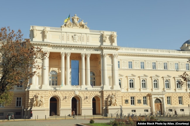 FILE - Ivan Franko National University of Lviv on a sunny autumn day. Lviv, Ukraine - 20 October 2021. (Adobe Stock Photo by Atlas)