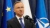 FILE - Poland's President Andrzej Duda gives a statement to the media in Warsaw, Poland, Jan. 10, 2024. Poland’s president is calling on other other members of the NATO alliance to raise their spending on defense to 3% of their GDP.