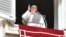 Pope Francis leads the Angelus prayer from his window, at the Vatican, Jan. 1, 2024. (Vatican Media/Handout via Reuters)