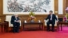 In this photo released by Xinhua News Agency, Chinese President Xi Jinping, right, talks to former US Secretary of State Henry Kissinger during a meeting at the Diaoyutai State Guesthouse in Beijing, July 20, 2023.