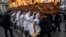 Pilgrims participate in the procession of the Virgin of the Poor of the Temple of San Francisco in Guatemala City, Jan. 13, 2024. 