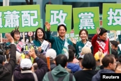 民进党总统候选人赖清德1月3日在台北市竞选。