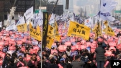 Doctors stage a rally against the government's medical policy in Seoul, South Korea, March 3, 2024. 