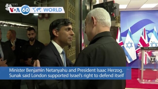 VOA60 World - Sunak: Britain will stand by Israel in “its darkest hour”