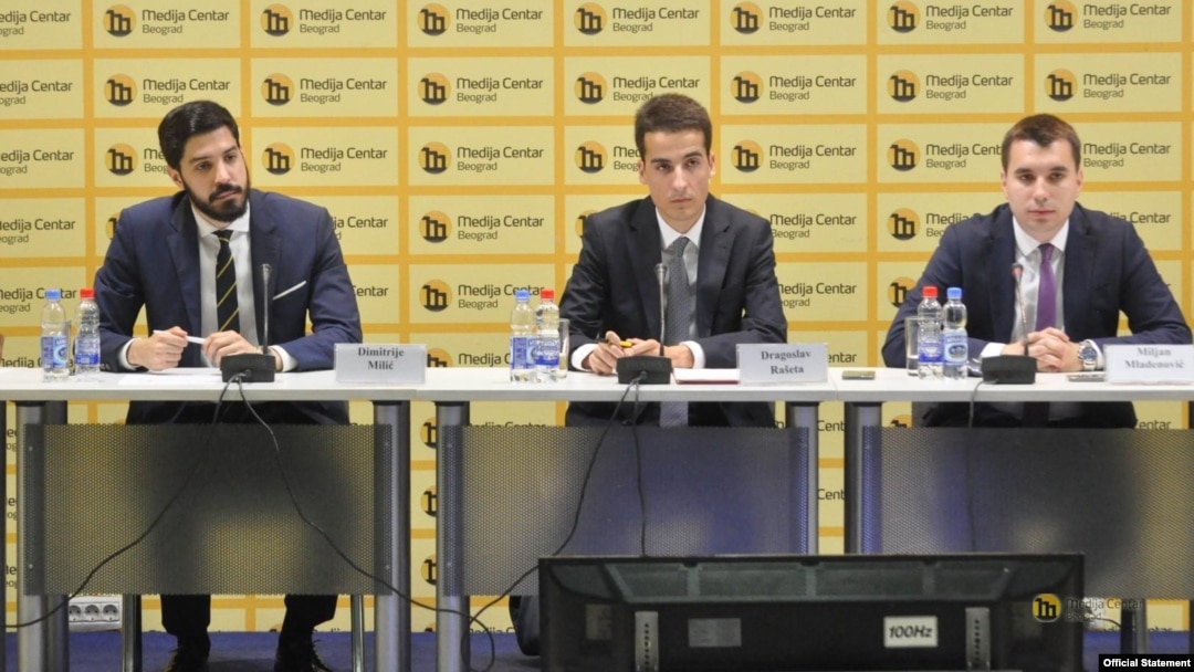 Predstavljanje rezultata istraživanja Novog trećeg puta o monitoringu medija i odnosu građana prema međunarodnim savezima, liderima i partnerima, u Beogradu, 10. jula 2023. (Foto: Medija Centar Beograd)