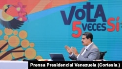 El presidente venezolano Nicolás Maduro promueve la participación en el referendo consultivo sobre el Esequibo del próximo 3 de diciembre, en su programa del lunes 6 de noviembre de 2023.