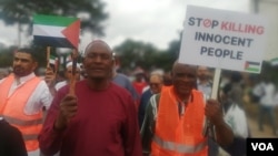 Organizers of a street march in Blantyre, Malawi, on Nov. 15, 2023, said they felt they had no choice but to speak out against the events in Gaza. (Lameck Masina/VOA)