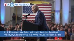 VOA60 America - President Biden will host Ukrainian President Zelenskyy Tuesday