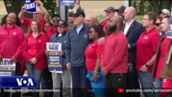 Presidenti Biden i bashkohet grevës së punonjësve të autoindustrisë në Miçigan
