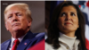 Composición de imágenes del expresidente de Estados Unidos, Donald Trump y la exgobernadora de Carolina del Sur, Nikki Haley, los dos principales contendientes por la nominación republicana a las elecciones presidenciales de 2024. 