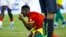 Le milieu de terrain guinéen Aguibou Camara lors du match de football du groupe C de la Coupe d'Afrique des Nations 2024 entre la Guinée et la Gambie au Stade Charles Konan Banny, à Yamoussoukro, le 19 janvier 2024.