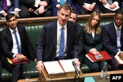 Menteri Keuangan Inggris Jeremy Hunt di House of Commons, London, 22 November 2023. (Jessica TAYLOR / UK PARLIAMENT / AFP)