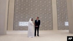 U.S. Secretary of State Antony Blinken tours the Imam Al-Tayeb Mosque at the Abrahamic Family House, in Abu Dhabi, United Arab Emirates, Oct. 14, 2023.