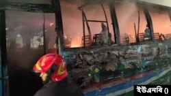 ঢাকা মহানগর এলাকায় তিনটি যাত্রীবাহী বাসে আগুন।