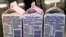 FILE - Milk cartons are displayed at a high school cafeteria in Los Angeles on May 3, 2011. 