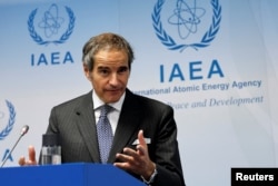 FILE - Director General of the International Atomic Energy Agency (IAEA) Rafael Grossi holds a press conference in Vienna, Austria, Nov. 22, 2023.