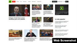 تصویری از سایت شبکه خبری «آرتی» روسی به زبان اسپانیایی. ۱۷ نوامبر ۲۰۲۳.