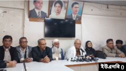 নয়াপল্টনে বিএনপির কেন্দ্রীয় কার্যালয়ে এক সংবাদ সম্মেলনে বিএনপির জ্যেষ্ঠ যুগ্ম মহাসচিব রুহুল কবির রিজভী। ২৩ জানুয়ারি, ২০২৪।