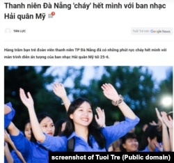 Đông đảo đoàn viên thanh niên cộng sản ở Đà Nẵng cuồng nhiệt với buổi diễn của ban nhạc hải quân Mỹ, 25/6/2023.