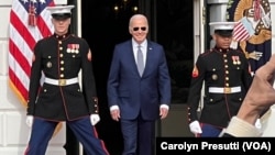 US President Joe Biden enters the south lawn of The White House on his 81st birthday to pardon two turkeys, in a tradition dating back to the 1970s. 