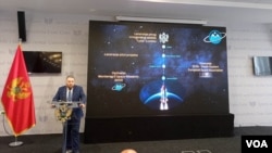 Filip Jovićević na predstavljanju satelita "Luča"