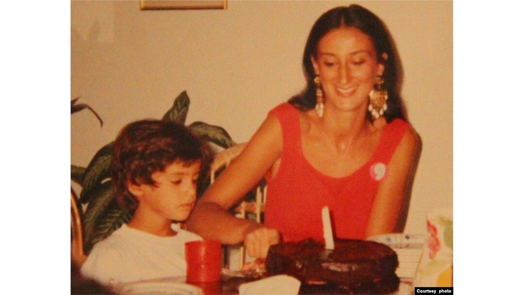 Daphne Caruana Galizia and her youngest son Paul celebrate his ninth birthday in this family photo. (Photo courtesy of the Daphne Caruana Galizia Foundation)