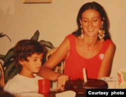 Daphne Caruana Galizia and her youngest son Paul celebrate his ninth birthday in this family photo. (Photo courtesy of the Daphne Caruana Galizia Foundation)