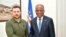 Presidente da Ucrânia, Volodymyr Zelenskyy, e primeiro-ministro de Cabo Verde, Ulisses Correia e Silva, Sal, Cabo Verde, 9 dezembro 2023