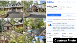 Halaman situs milik perusahaan real estat Zillow yang menunjukkan bekas kediaman milik Andrei Kostin di Aspen, Colorado. (Zillow)