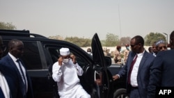 Chad transitional president General Mahamat Idriss Deby arrives at the Chadian Ministry of Foreign Affairs ahead of the start of an inauguration meeting of a coalition of parties for his candidacy for the presidential election of May 6 in N'Djamena on March 2, 2024. 