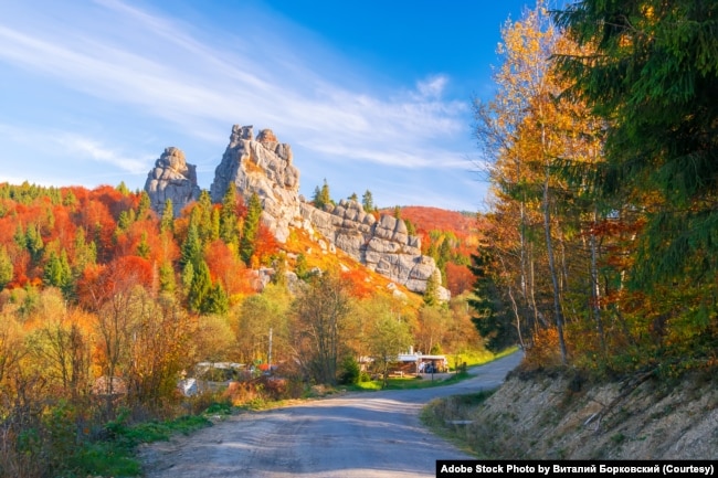 FILE - View of Tustan fortress in the Carpathian Mountains. (Adobe Stock Photo)