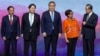 Từ trái sang: Ngoại trưởng Việt Nam Bùi Thanh Sơn, Ngoại trưởng Nhật Yoshimasa Hayashi, Ngoại trưởng Hàn Quốc Park Jin, Ngoại trưởng Indonesia Retno Marsudi và Trưởng ban chính sách đối ngoại của Đảng Cộng sản Trung Quốc Vương Nghị tại Hội nghị của ASEAN ở Jakarta ngày 13/7/2023.