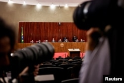 Brazil's electoral court (TSE) begins the trial of former president Jair Bolsonaro, in Brasilia, Brazil, June 22, 2023.