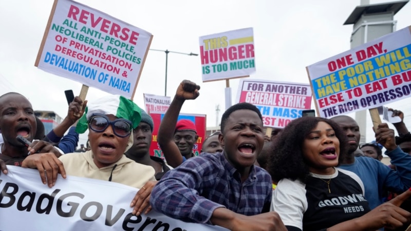Demonstrators march in Nigerian cities, protesting cost of living, corruption