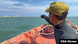 Roth Vutha, a fisherman, lives near Kampot Multi-Purpose Port in Kilo 12 Village, Sangkat Koh Touch, Bokor City, Kampot Province on May 25, 2024. (Kann Vicheika/VOA Khmer)