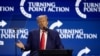 Former U.S. President and Republican presidential candidate Donald Trump gestures as he speaks during the Turning Point Action Conference in West Palm Beach, Florida, U.S. July 15, 2023.