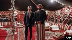 U.S. Secretary of State Antony Blinken meets with Saudi Crown Prince Mohammed bin Salman at al-Ula in northwestern Saudi Arabia, Jan. 8, 2024.
