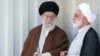 غلامحسین محسنی‌اژه‌ای رئیس قوه قضاییه جمهوری اسلامی در کنار علی خامنه‌ای رهبر جمهوری اسلامی ایران.