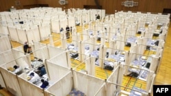 This Jan. 11, 2024, photo shows an evacuation center set up in Kanazawa, after a 7.5 magnitude earthquake struck the Noto region in Japan's Ishikawa prefecture on New Year's Day. 