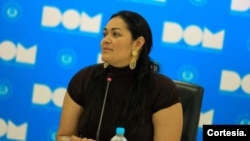  Claudia Rodríguez de Guevara, la presidente interina de El Salvador. [Foto: DOM]
