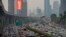 Vehicles are caught in a congestion during rush hour in Jakarta, Indonesia, on Oct. 27, 2023. Pollution is causing respiratory illnesses and deaths to rise in Indonesia's island of Java, including the capital, Jakarta. 