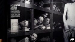 Images from the Buchenwald concentration camp are part of the new pavilion opening at the National World War II Museum in New Orleans, Oct. 31, 2023.