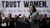 Vice President Kamala Harris speaks at the International Union of Painters and Allied Trades District Council 7, Jan. 22, 2024, in Big Bend, Wis. Harris is embracing her position as the Democrats' leading abortion rights champion in this year's election.