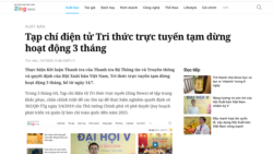 Việt Nam đình chỉ 3 tháng tạp chí trực tuyến Zing News sau khi điều tra | VOA