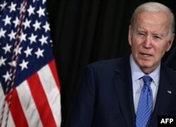 US President Joe Biden delivers remarks on the release of hostages from Gaza, in Nantucket, Massachusetts, on Nov. 26, 2023.