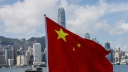 香港金融區與中國國旗。（路透社）