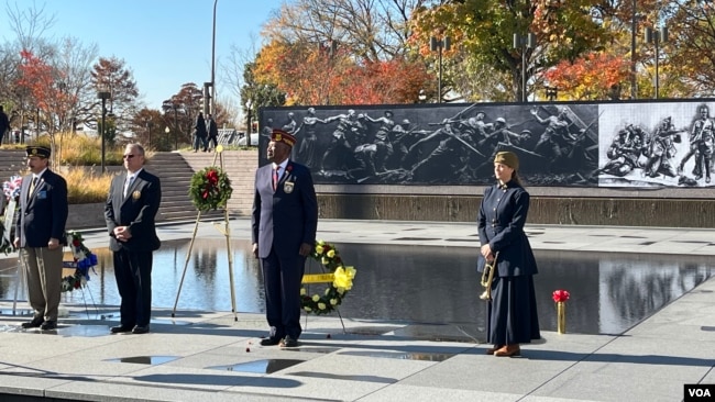 Americans marked Veterans Day on Nov. 11, 2023, with ceremonies at many of the memorials in the nation's capital, including the World War I Memorial near the White House. (Lynn Davis/VOA)