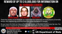Reward poster for Al-Shabaab Leaders