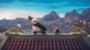 This image released by Universal Pictures shows characters Po, voiced by Jack Black, left, and Zhen, voiced by Awkwafina, in a scene from DreamWorks Animation's "Kung Fu Panda 4." (DreamWorks Animation/Universal Pictures via AP)